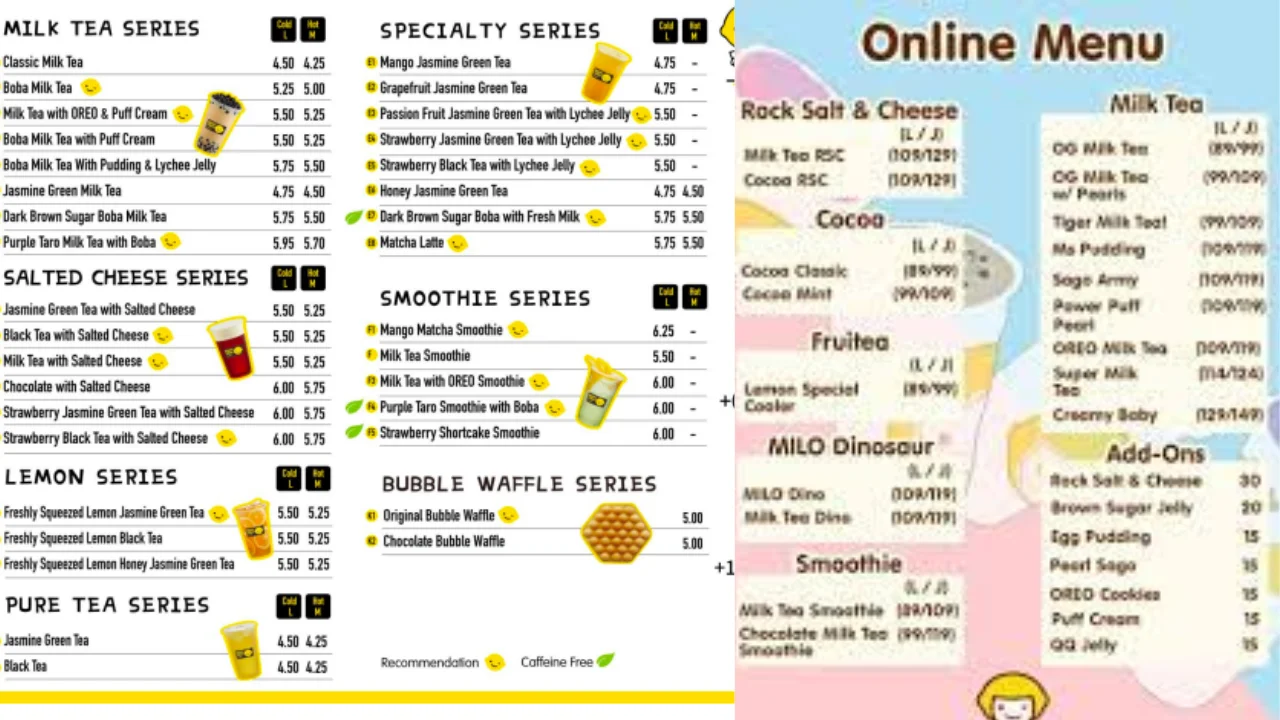 Happy Lemon Menu