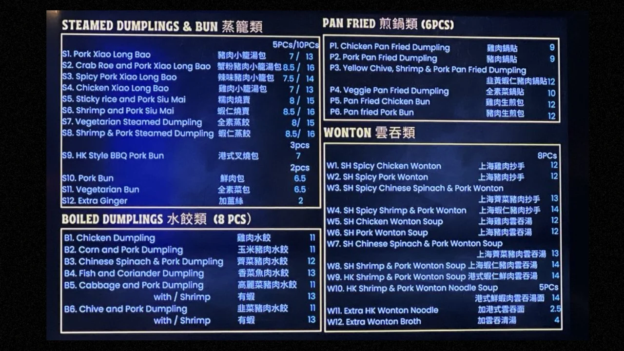 Thumbling Menu